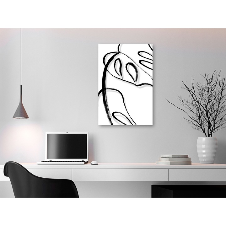 Tablou canvas Artgeist - White Monstera, 1 piesa, Vertical - 20 x 30 cm