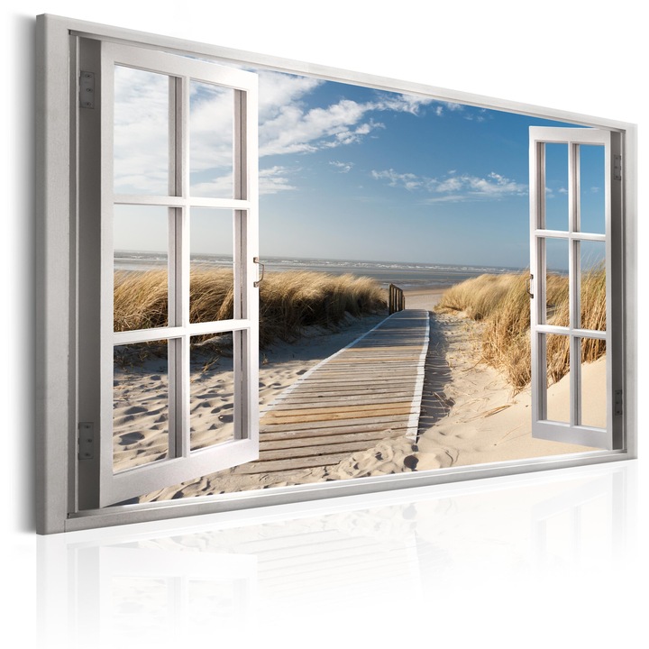 Картина пано Artgeist - Window: View of the Beach - 60 x 40 см