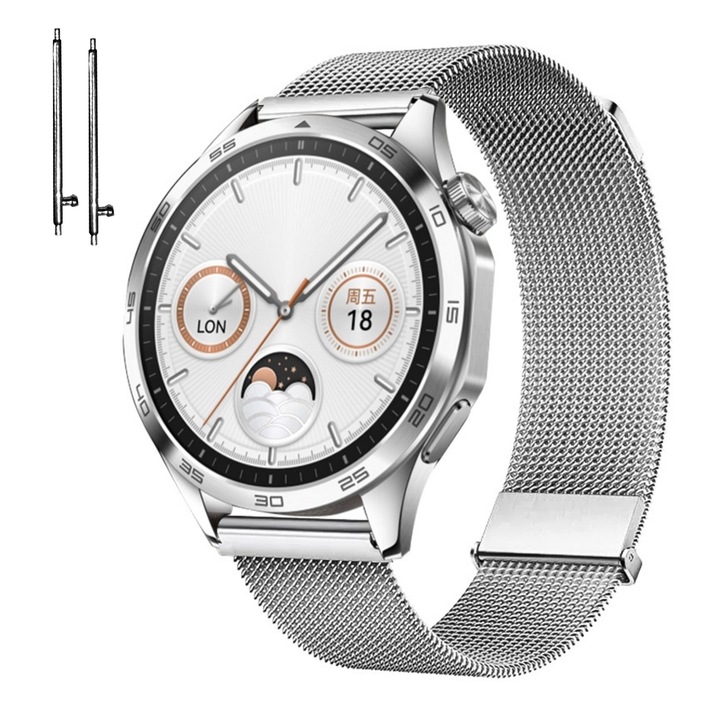 Метална каишка за часовник Garmin Fenix 8 mesh, ширина на каишката 22 м, Силно магнитно привличане, Изработен от неръждаема стомана 316L, Сребрист