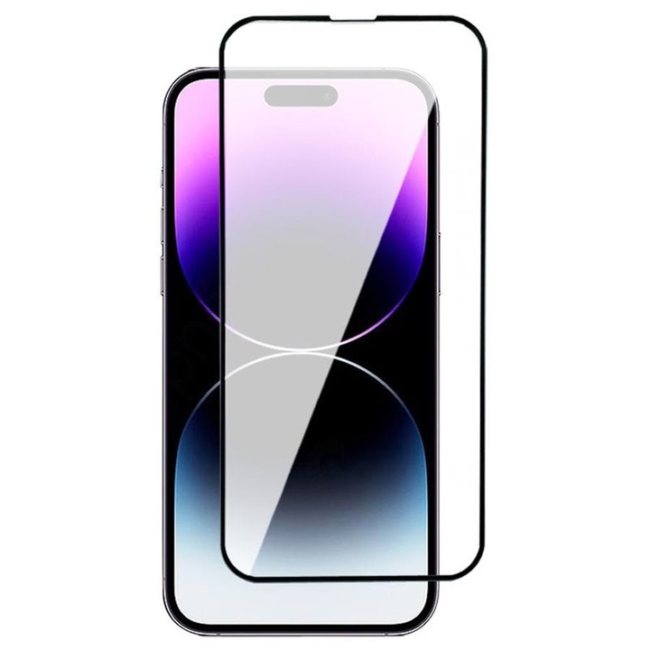 Folie Sticla pentru iPhone 16 Pro Max, Full Glue, Ultra HD, Protectie Profesionala Ecran, 5D, Anti Zgarieturi, Anti Socuri, Margini Negre