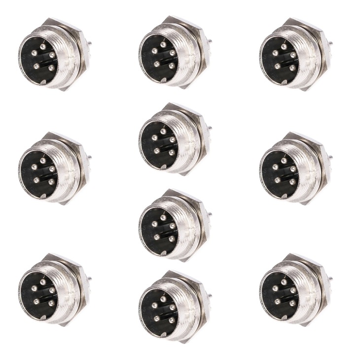 Set cu 10 bucati mufa microfon PNI tata cu 5 pini prindere pe PCB