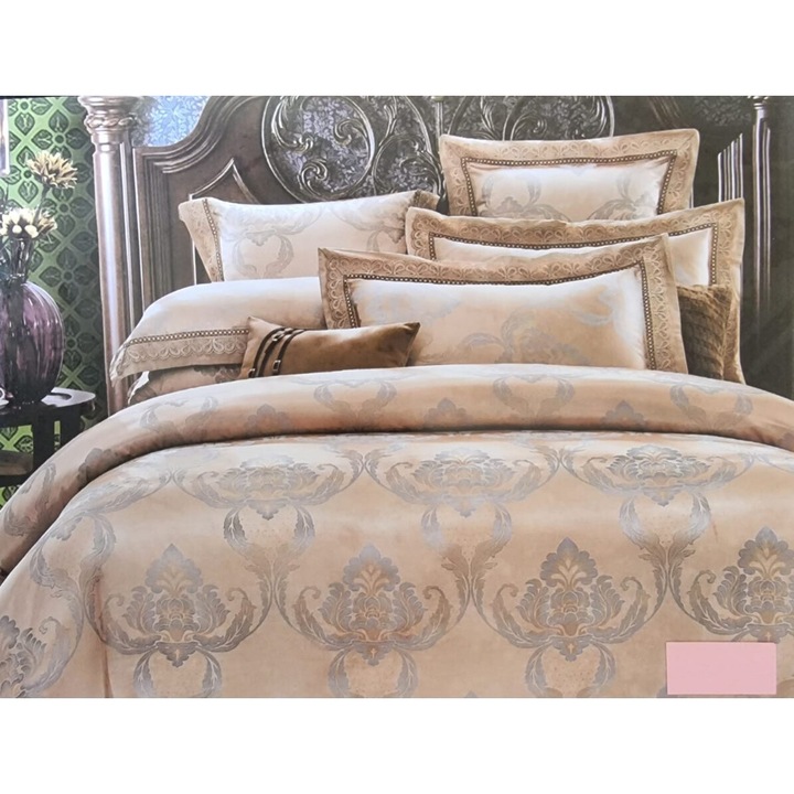 Lenjerie de pat Jacquard luxury, 2 persoane, 4 piese