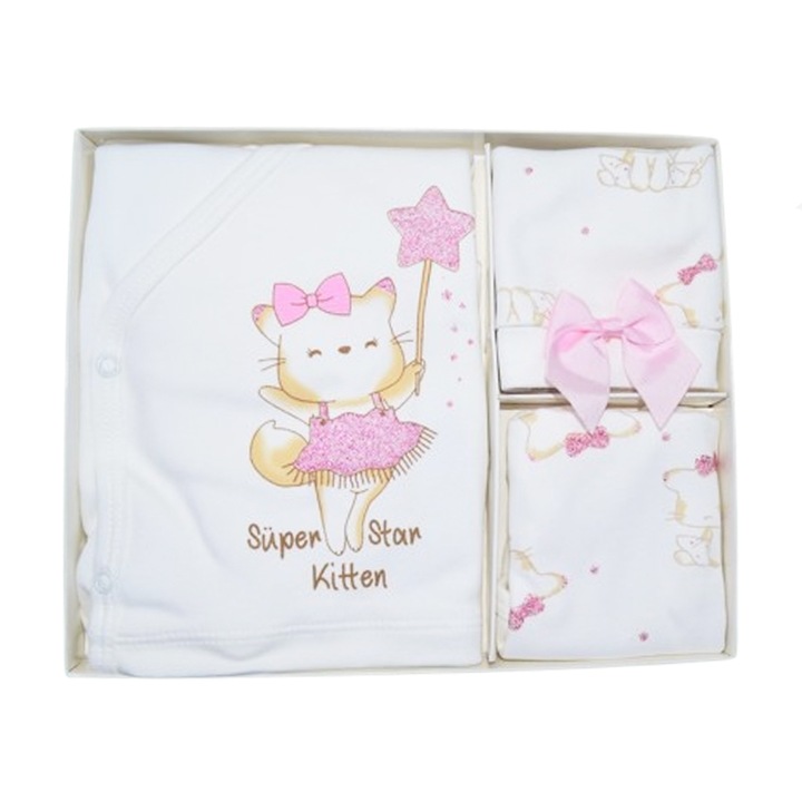 Set 5 piese pentru fetite Mini Junior SET-4487, Alb 62 CM