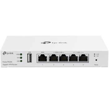 Router wired TP-Link Festa FR205, 5 porturi Gigabit, 1 port USB WAN