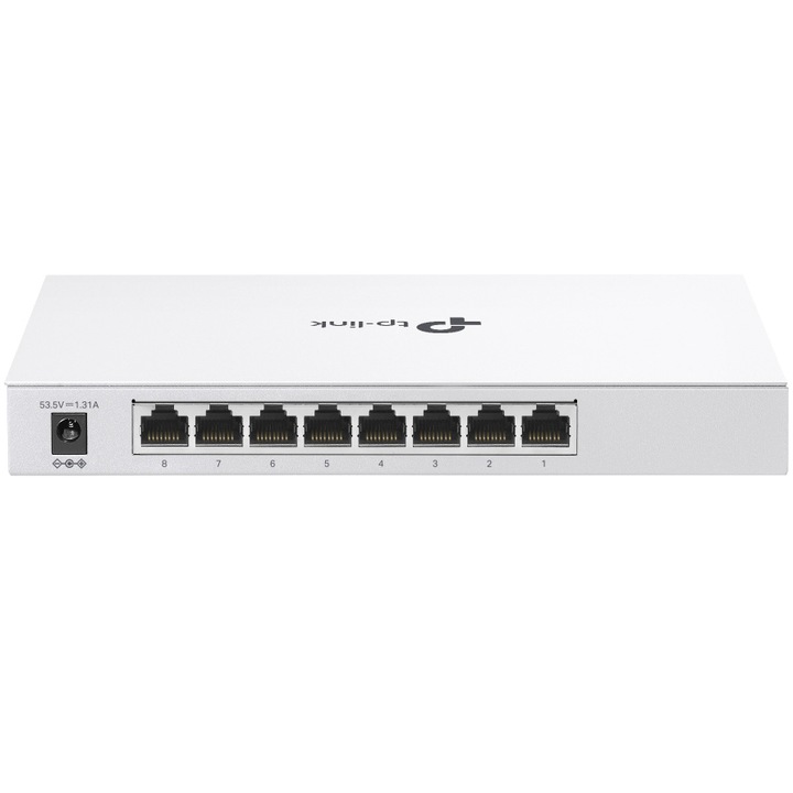 Суич TP-Link Festa FS308GP, 8 гигабитови порта, от които 4 PoE+ порта, 62W PoE, метален корпус