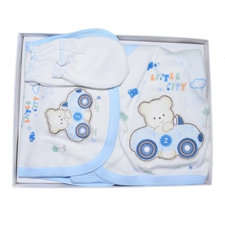 Set 5 piese pentru baietel Mini Junior SET-517, Albastru 62 CM
