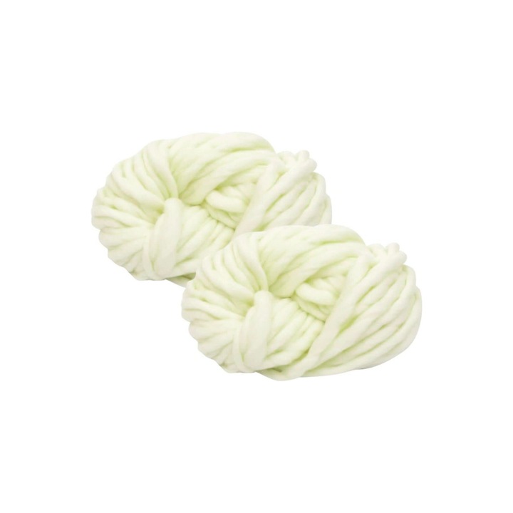 Fire groase de fibra de poliester, Maxee, pentru tricotat si crosetat, 250 g, 34 m, Verde pastel