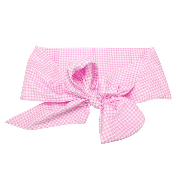 Jormftte babatakaró, 100% pamut, nagy masni design, kockás minta, világos rózsaszín, fotózáshoz