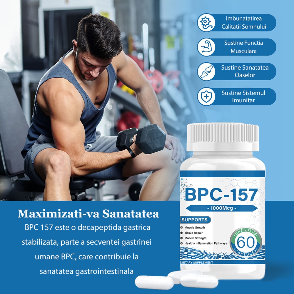 bpc 157 pret BPC 157 Peptide Capsule, Pentru Recuperare Musculara si Antrenament,  Accelereaza Recuperarea si Vindecarea Intestinala, Noul Compus Protector de  Reinnoire, Supliment Fara Gluten, 1000 mcg-60 Capsule