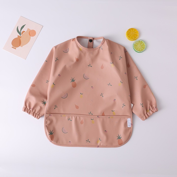 Jormftte újrafelhasználható vízálló előke babáknak, rózsaszín, 1-3 év, 80x100cm