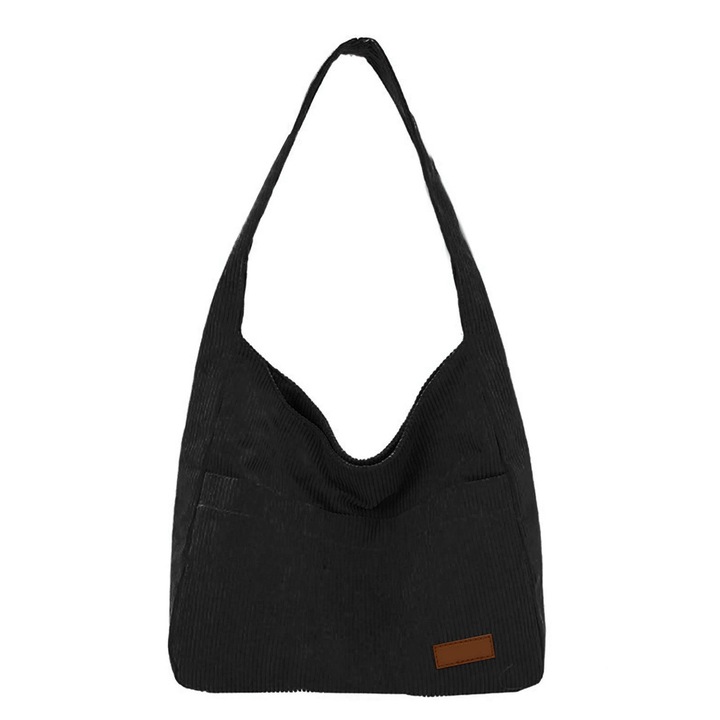 Jormftte női válltáska, nagy kapacitású, fekete, egy méret
