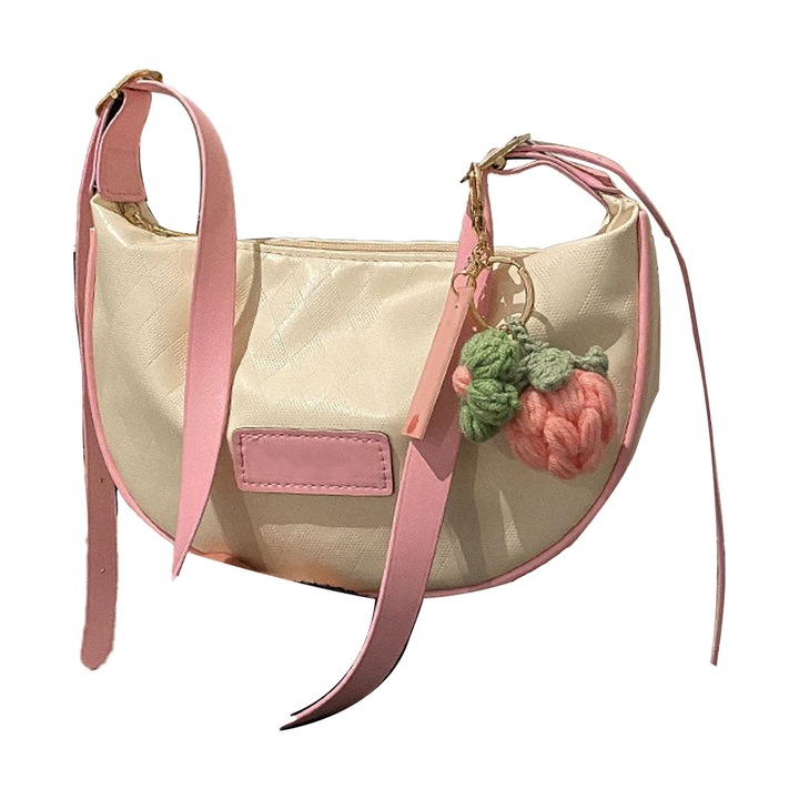 Jormftte női válltáska, egyszerű és elegáns design, nagy kapacitás, PU anyag, rózsaszín, egy méret