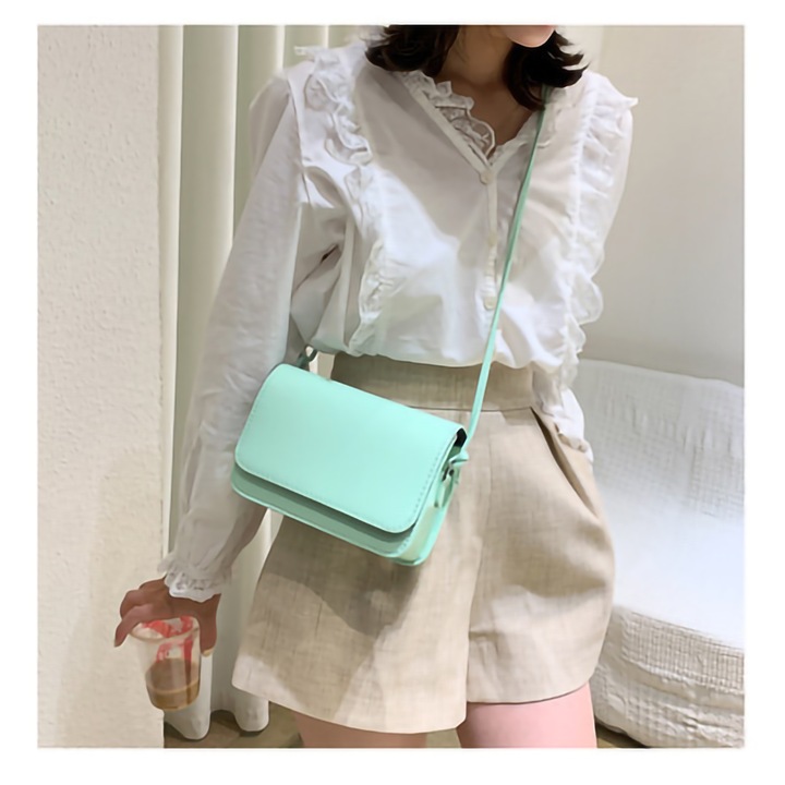 Női válltáska, Jormftte, koreai modell, nagy kapacitású, vízálló, zöld, L