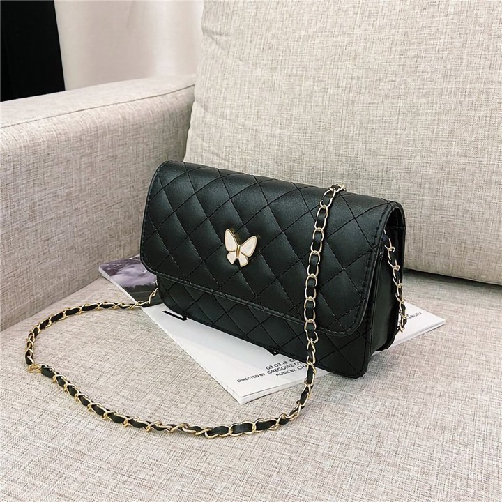 Jormftte válltáska, pillangó mintás, nagy kapacitású, fekete-fehér