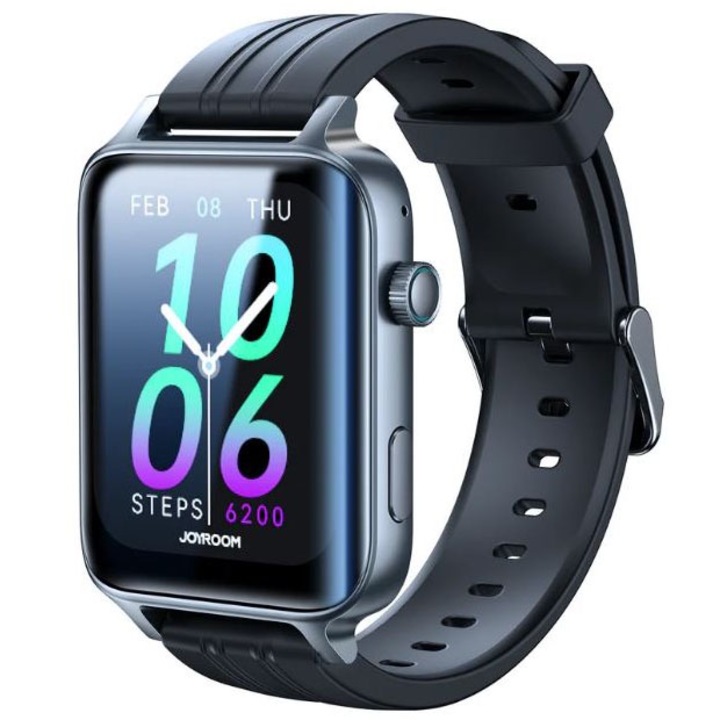 Smartwatch Joyroom JR-FT6, Приемане на обаждания, 300mAh, Екран 1.85", Множество приложения, Черен