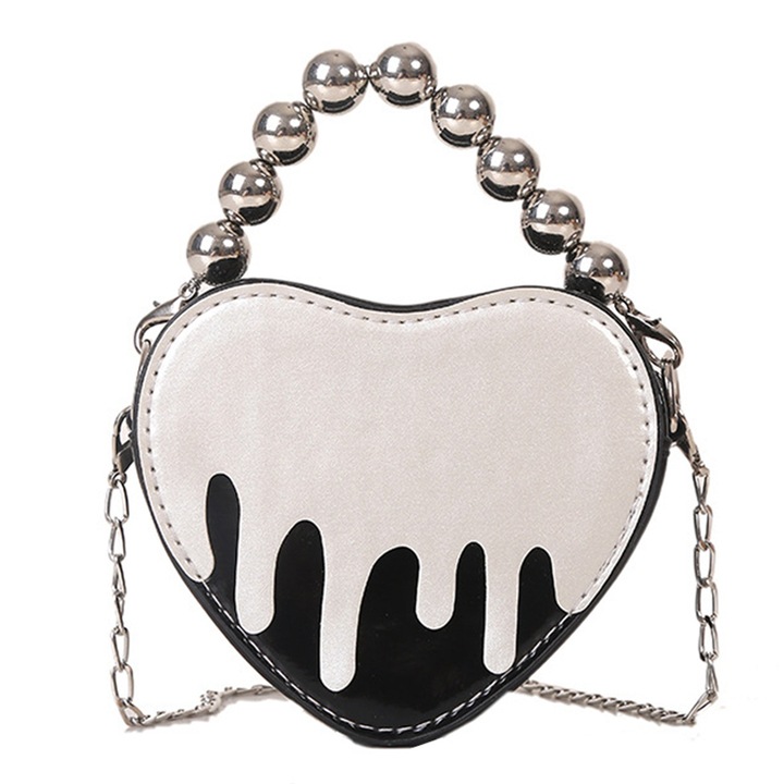 Női válltáska, Longziming, szív alakú, tarka, poliuretán