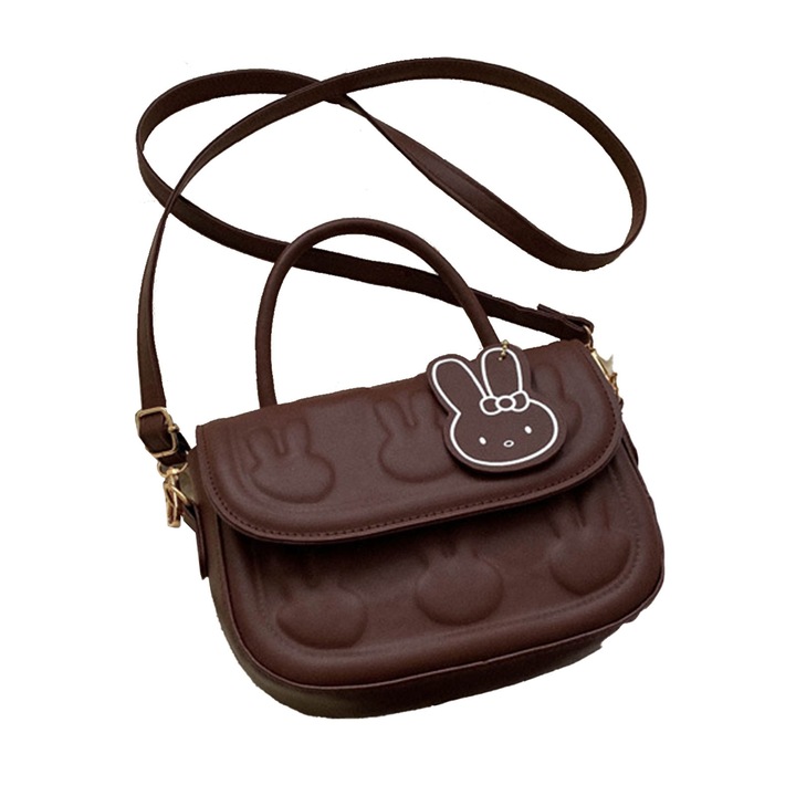 Női válltáska, Jormftte, domború nyuszi forma, megfelelő űrtartalom, barna szín, univerzális méret