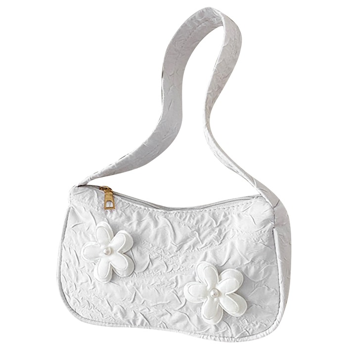 Női válltáska, longziming, Canvas, White