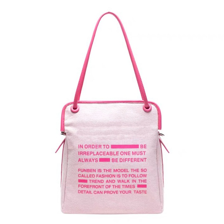 Női válltáska, longziming, Canvas, Pink