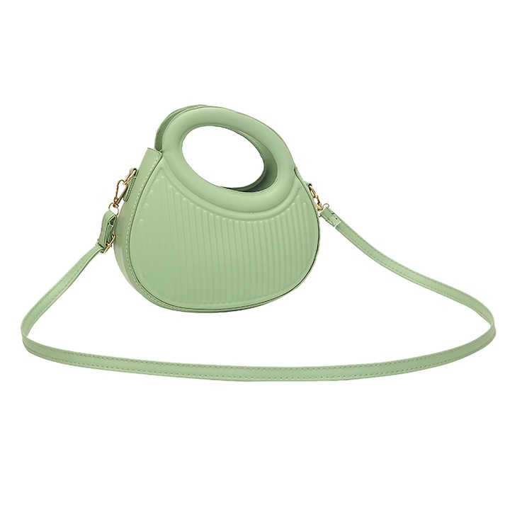 Női válltáska, Jormftte, ekológikus bőr, zöld, könnyű, állítható pánttal