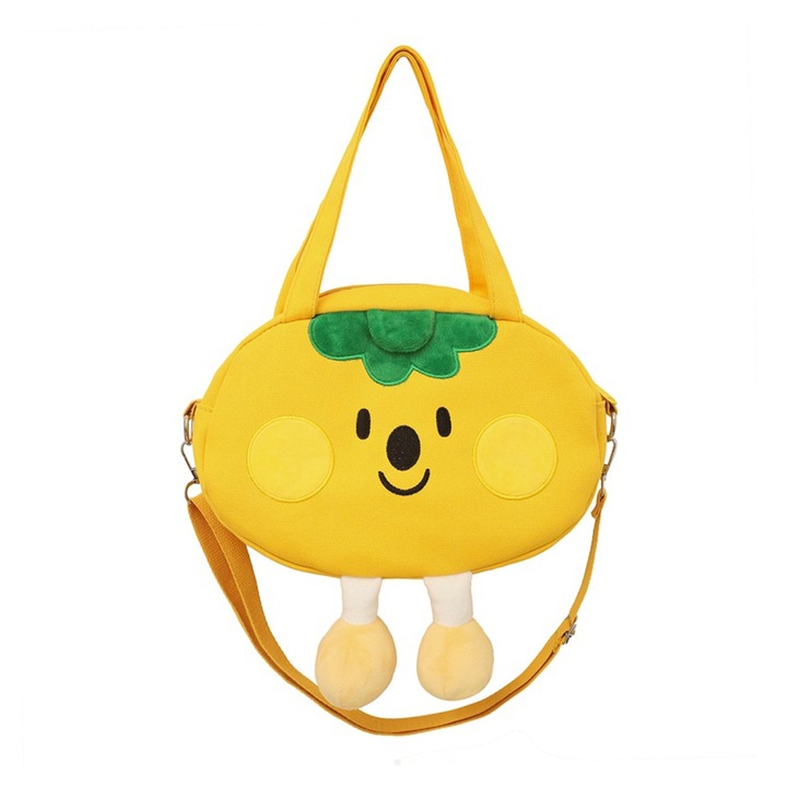 Női válltáska, Jormftte, rajzfilm design, sárga, vászon anyag, univerzális méret
