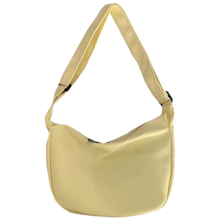 Vászontáska, Longziming, sárga, nagy kapacitású, állítható pánt, 14x31x45cm