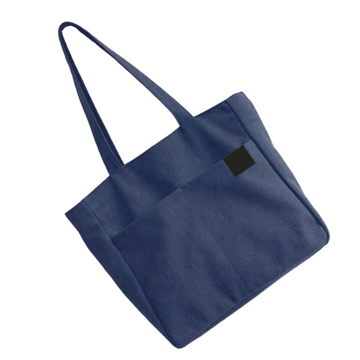 Vászontáska, Longziming, sötétkék, nagy kapacitású, 14x31x45cm