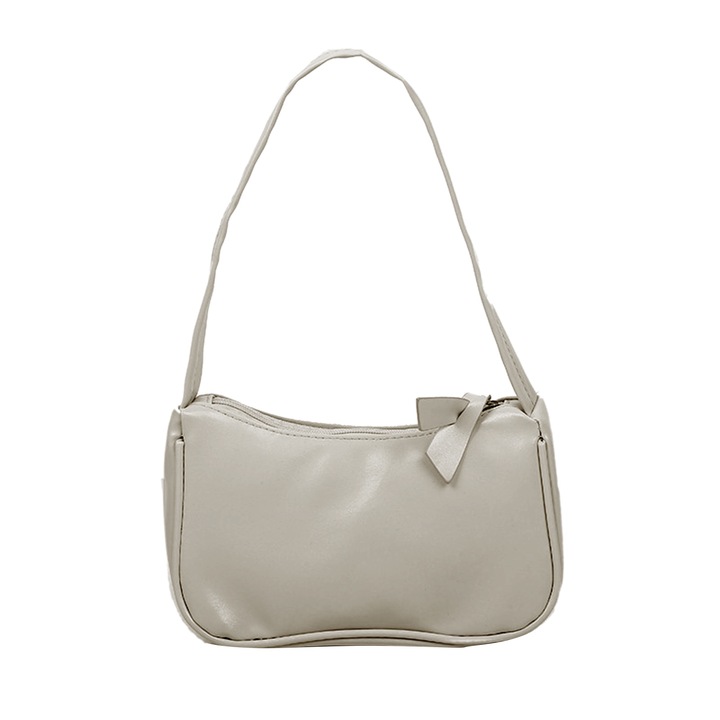 Jormftte válltáska, nagy kapacitású, PU anyag, fehér