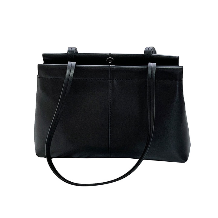 Jormftte női válltáska, nagy kapacitású, PU bőr, fekete, egy méret