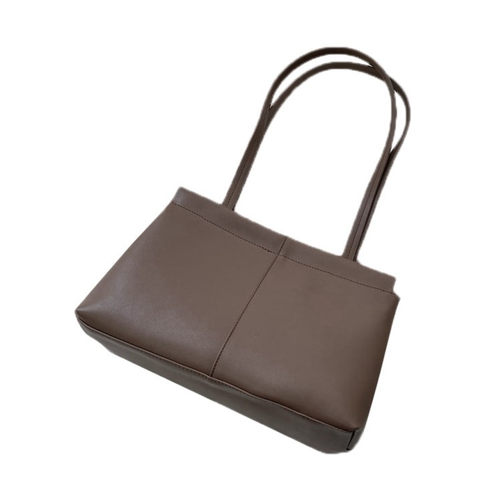 Jormftte női tote táska, nagy kapacitású, PU bőr, elegáns, barna, univerzális méret