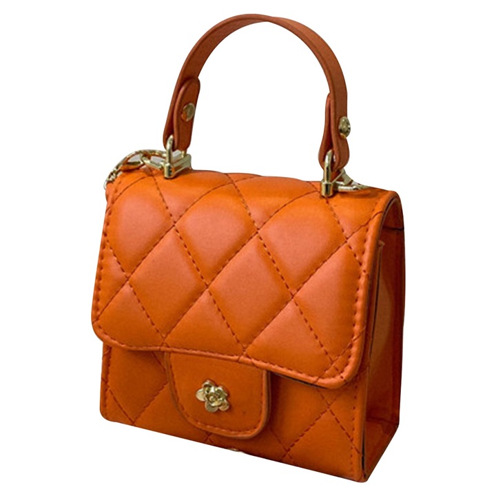 Női táska, Longziming, poliuretán, narancssárga