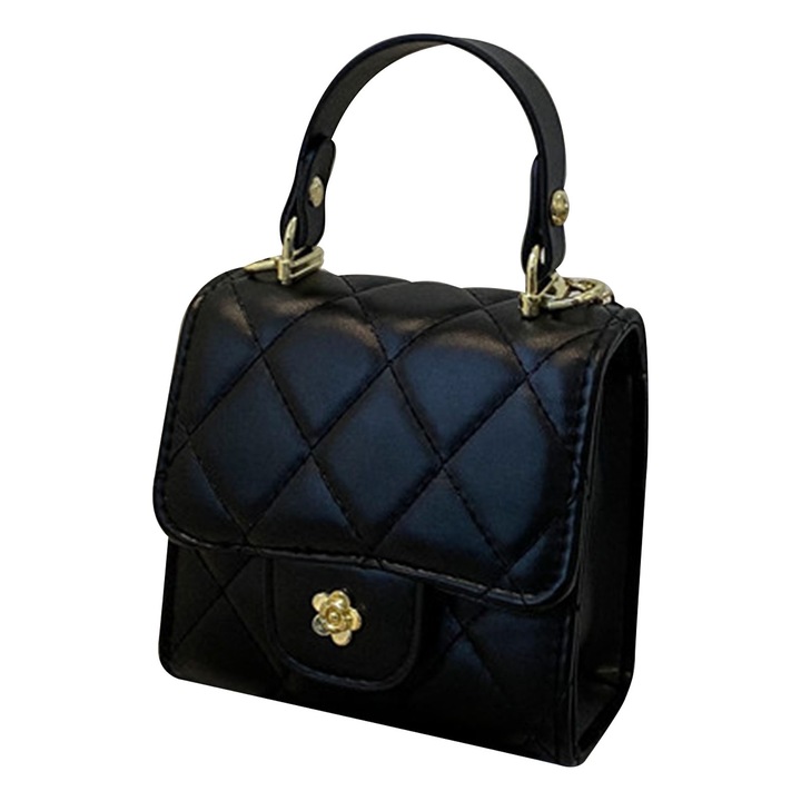 Női táska, Longziming, poliuretán, fekete