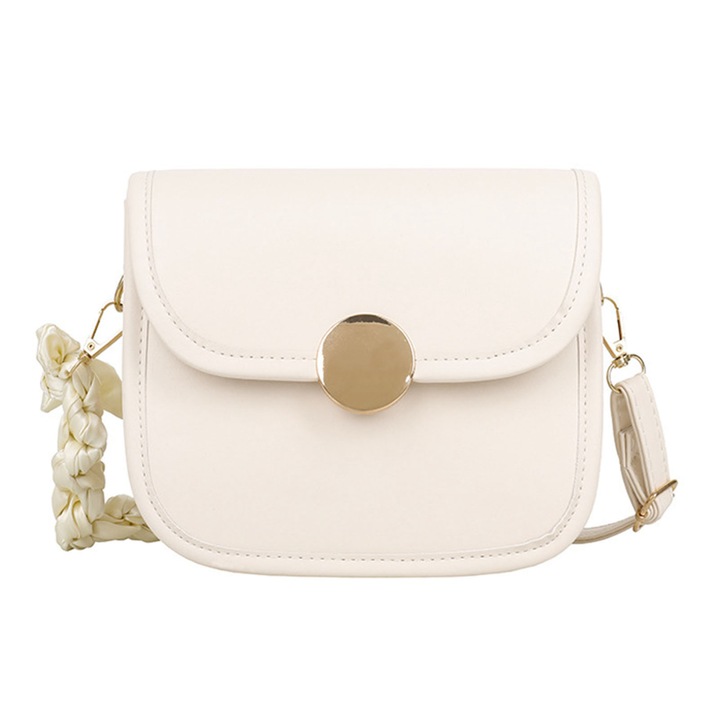 Jormftte válltáska sálpánttal, fehér, egyszerű, elegáns, uniszex, egy méret