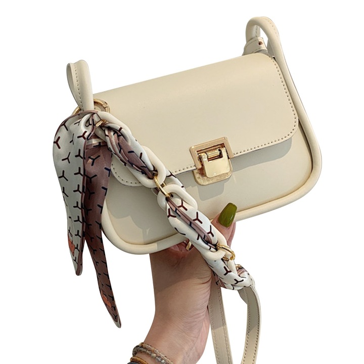 Jormftte válltáska, PU bőr, karcálló, bézs, egy méret