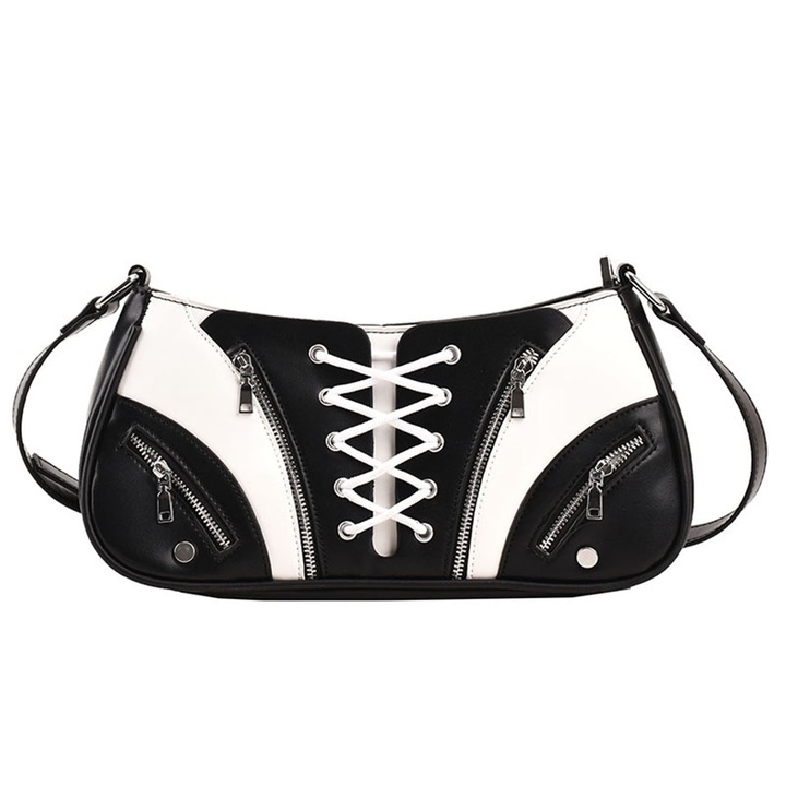 PU válltáska, Jormftte, színes design, állítható, fekete, egy méret