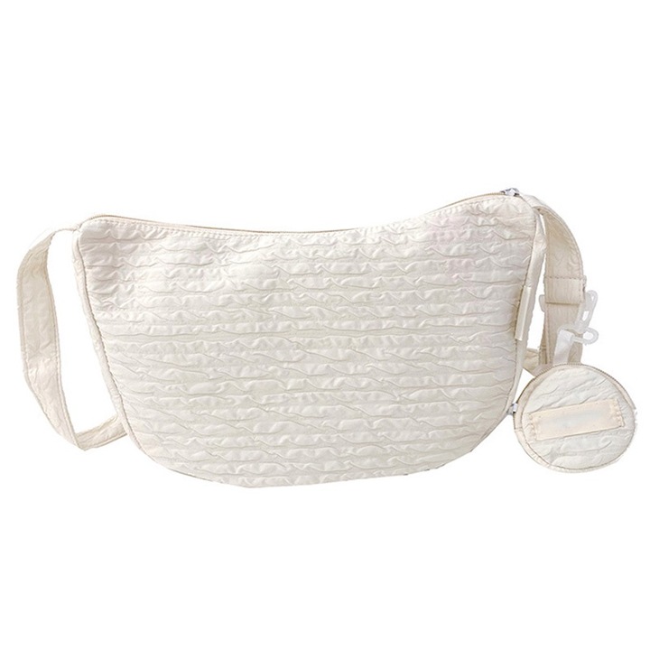 Jormftte női válltáska, nagy kapacitású, édes stílusú, fehér, egy méret