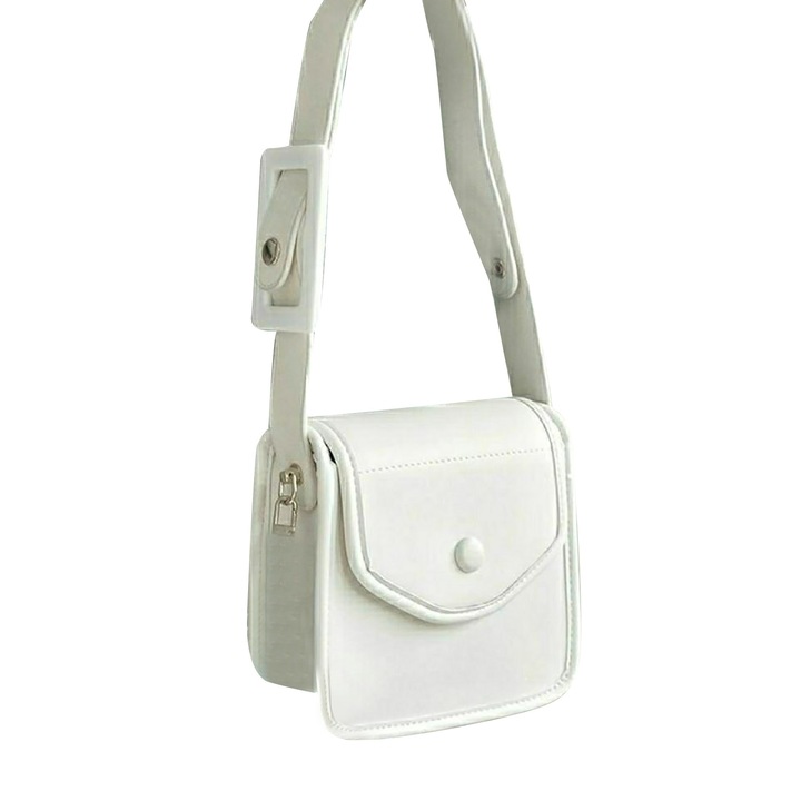 Női crossbody táska, Longziming, fehér, pamut