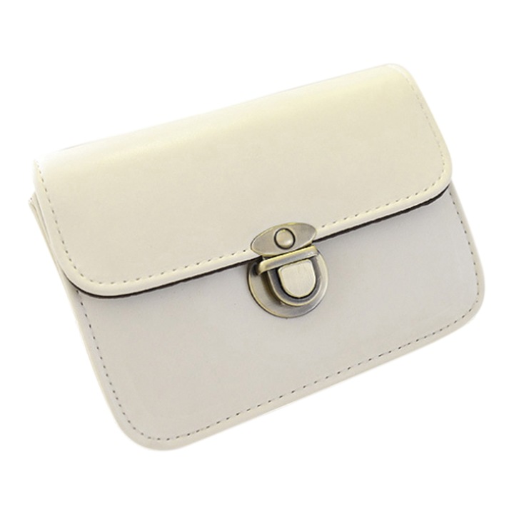 Női táska, Jormftte, négyzet alakú, láncpántos, műbőr, fehér