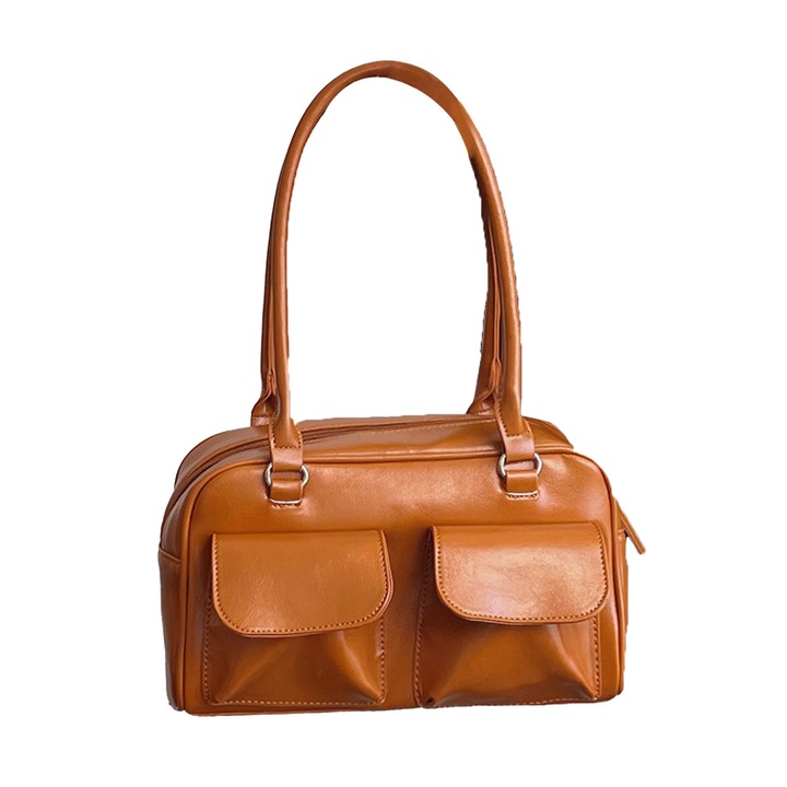 Női válltáska, Longziming, ökológiai bőr, barna