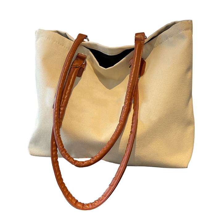 Jormftte női válltáska, nagy kapacitású, betűmintás, bézs, univerzális méret