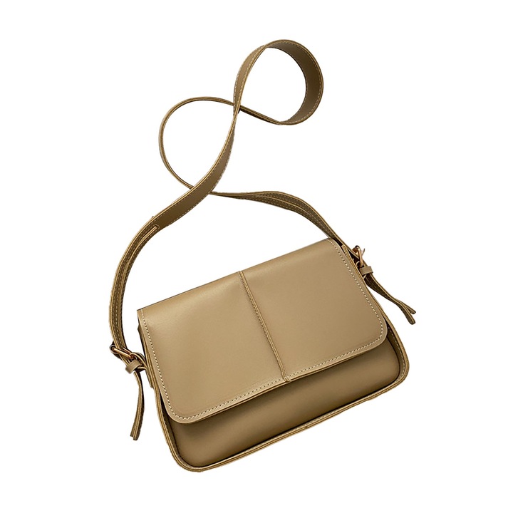 Jormftte női válltáska, nagy kapacitású, PU bőr, khaki színű, univerzális méret