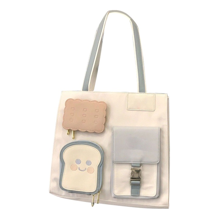 Jormftte válltáska, nagy kapacitású, aranyos design, könnyű, világoskék, univerzális méret