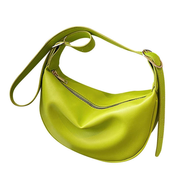 Jormftte női válltáska, egyszerű modell, zöld, univerzális méret, cipzáras, állítható.