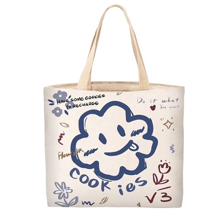 Női válltáska, Jormftte, nagy kapacitású, mintás, bézs, egy méret