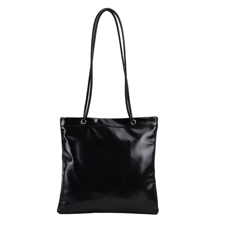 Jormftte női válltáska, nagy kapacitású, európai és amerikai stílusú, fekete, univerzális méret