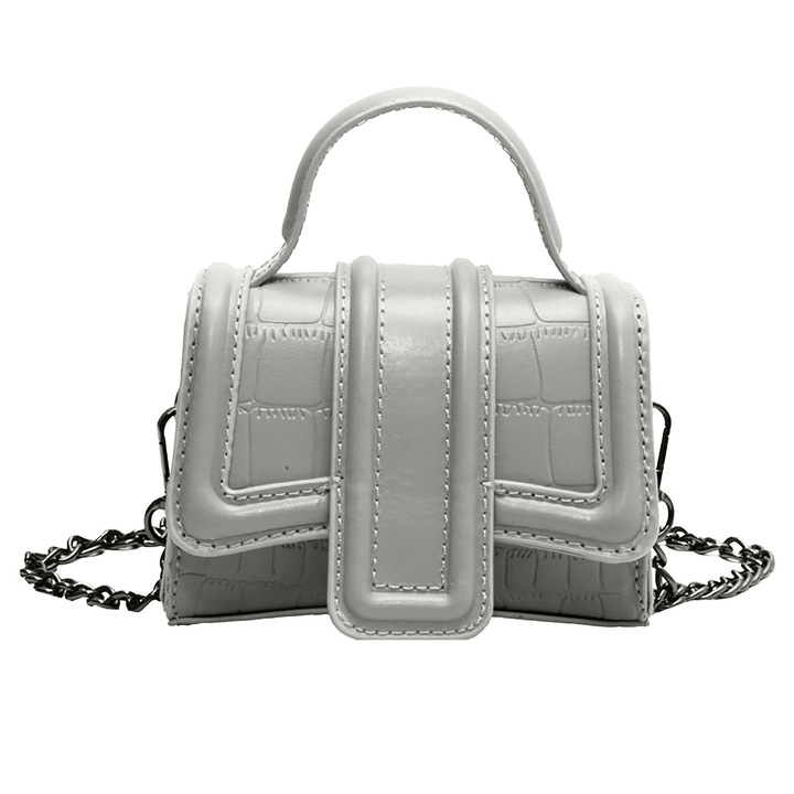 Jormftte mini női táska PU bőrből, stílusos, ezüst, szabad méret