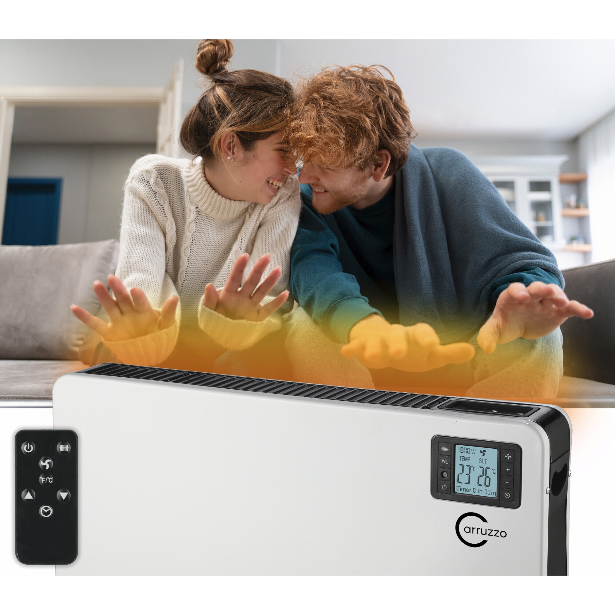 Convector electric, 2000W, telecomanda, timer, programare, display LED ...