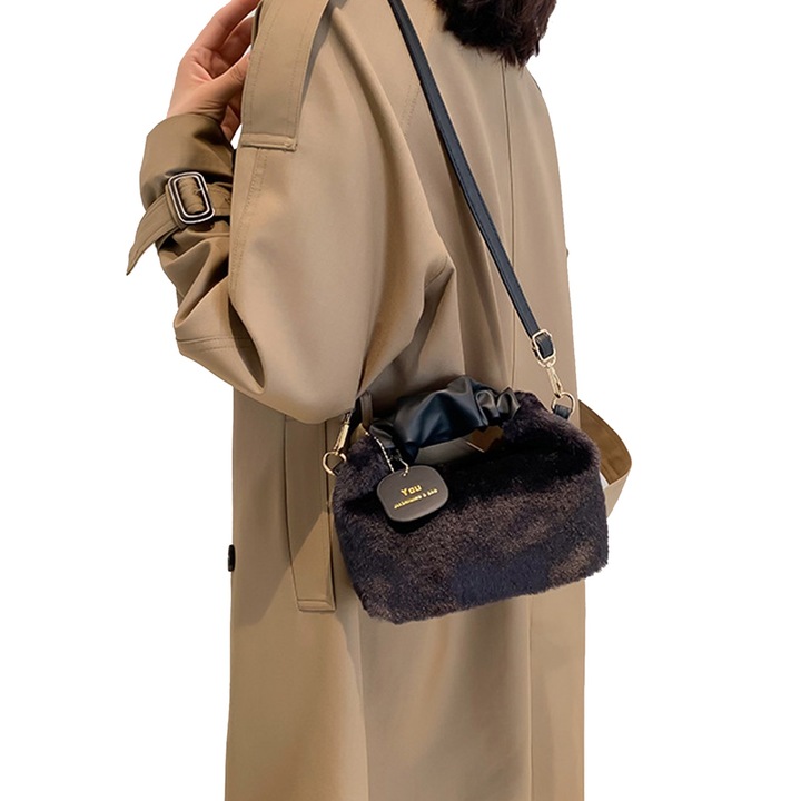 Női divatos hátizsák, Longziming, nagy kapacitású, fekete, 14x31x45cm