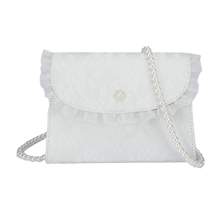 Női válltáska, longziming, fehér, poliuretán