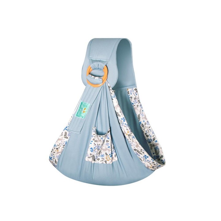 Многофункционална кошница за бебета, 100% памук, уникален дизайн, синя, регулируеми размери